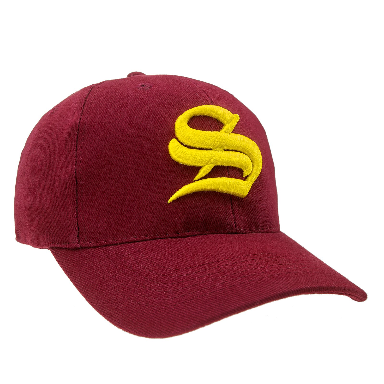 4sold Casual Baseball Gothic S Letter Cap Caps bSnap Back Hat Hats Snapback (S Dark red Yellow)