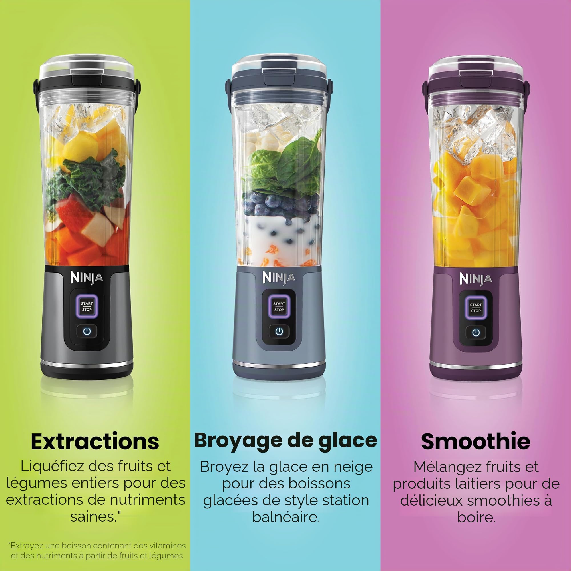 Ninja Blast BC151MB – Mélangeur portable sans fil, récipient de 532 ml, mélangeur personnel pour shakes et smoothies, sans BPA, couvercle étanche et bec verseur à gorgée, rechargeable par USB-C, passe