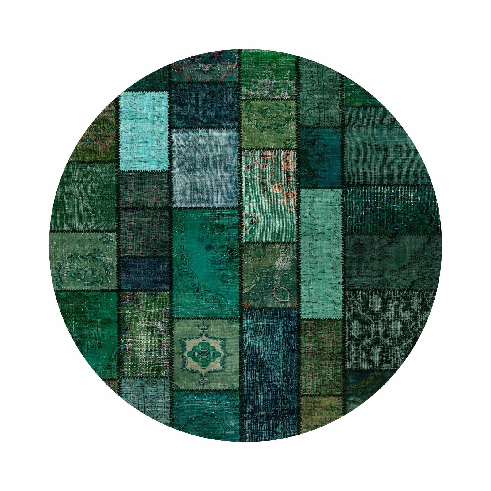 bamyum Trunk Tappeto Stampato Ciniglia Stampato a Macchina 200 x 200 cm, Tappeto Verde Lavabile Soggiorno, Tappeto Vintage Camera da Letto, Sottofondo Antiscivolo Antibatterico Tappeto Cucina