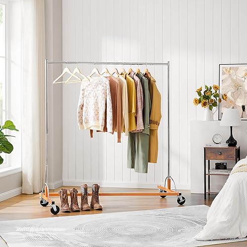 Miniatura 4 de Hoctieon Z Rack, percheros rodantes con base en Z, perchero de ropa resistente, percheros para colgar ropa, perchero portátil para ropa, perchero de