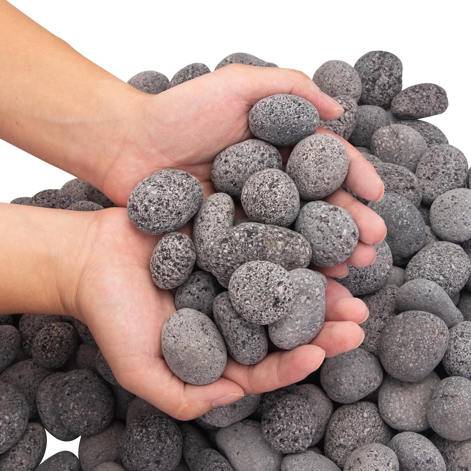 18 Pounds Black Lava Rocks for Fire Pit,Natural Lava Fire Stones,Volcanic Rock for Gas Fire Pit and Fireplace (1"-2")