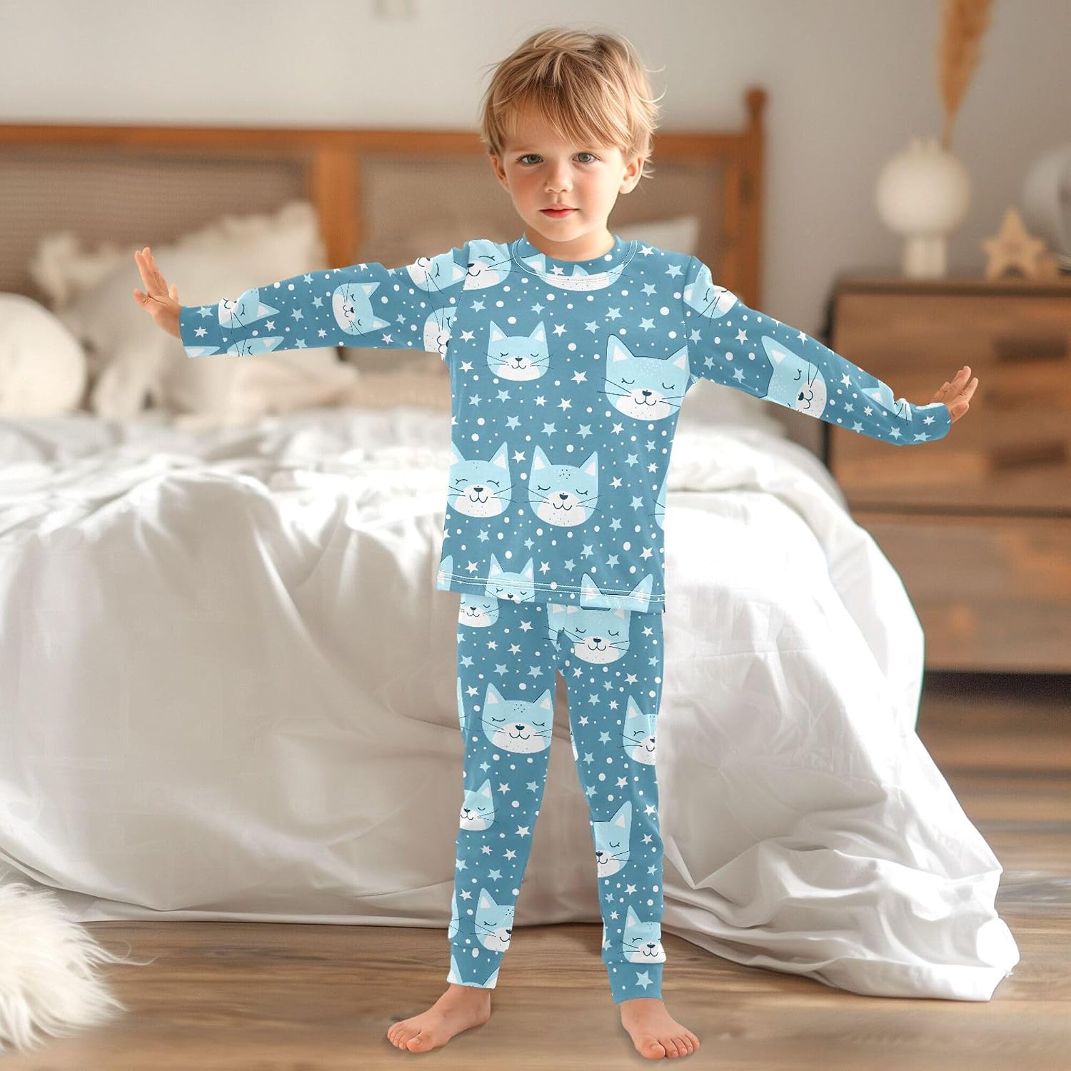 Toddler Pajamas Cotton Toddler Girl Pajamas Long Sleeve Winter Pjs For Boys Blue Tentacled