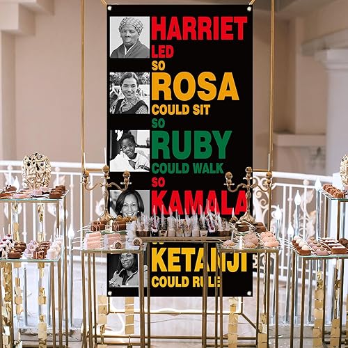 Miniatura 2 de Vohado Cubierta de puerta del mes de la historia negra Afro Afro Americano Orgullo Negro Decoración Escuela Aula Frontal Porche Letrero Interior