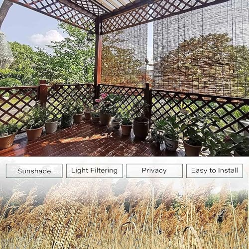 Miniatura 5 de Persianas de bambú de bambú para exteriores, persianas enrollables de bambú retro, persianas enrollables de bambú, persianas enrollables de bambú,