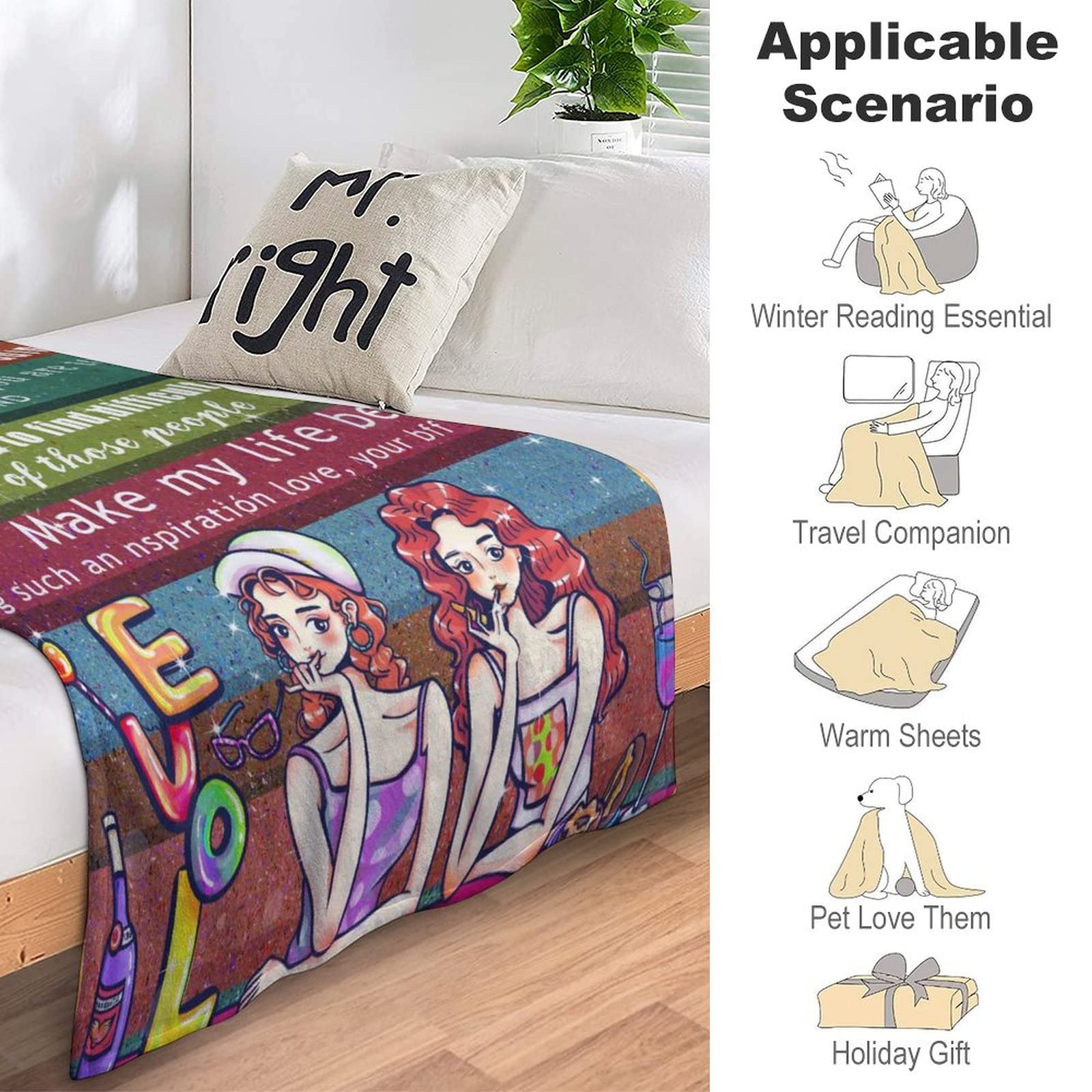 Coperta In Flanella Morbida "To My Bestie": Plaid 150x150 Cm Per Divano E Letto, Regalo Originale Per Amici E Compleanni