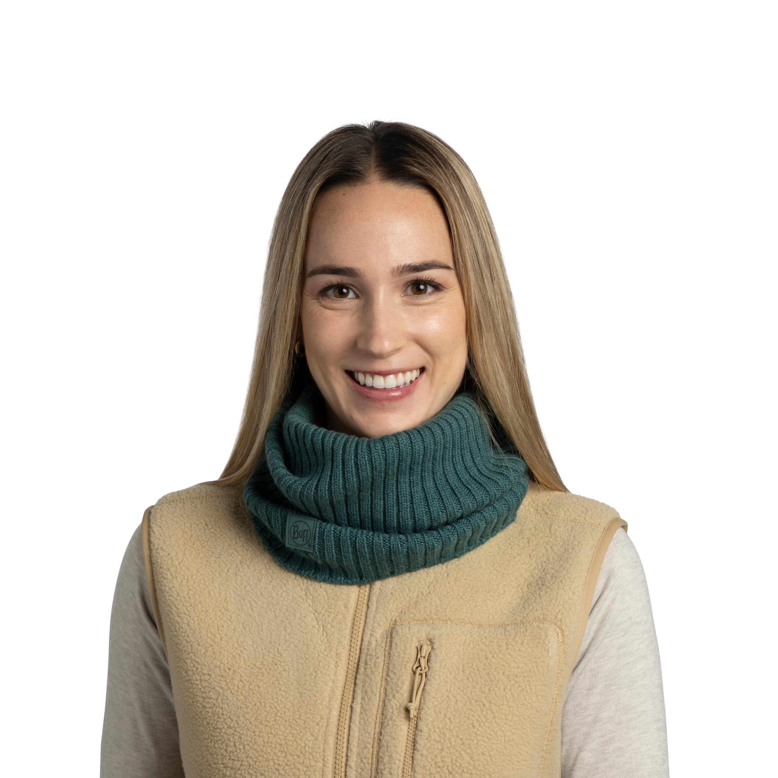Buff| Braga de cuello Knitted Frio Extremo, Practico, Versatil, Moda, Aislamiento termico, Comodo Hombre Mujer Talla única Verde