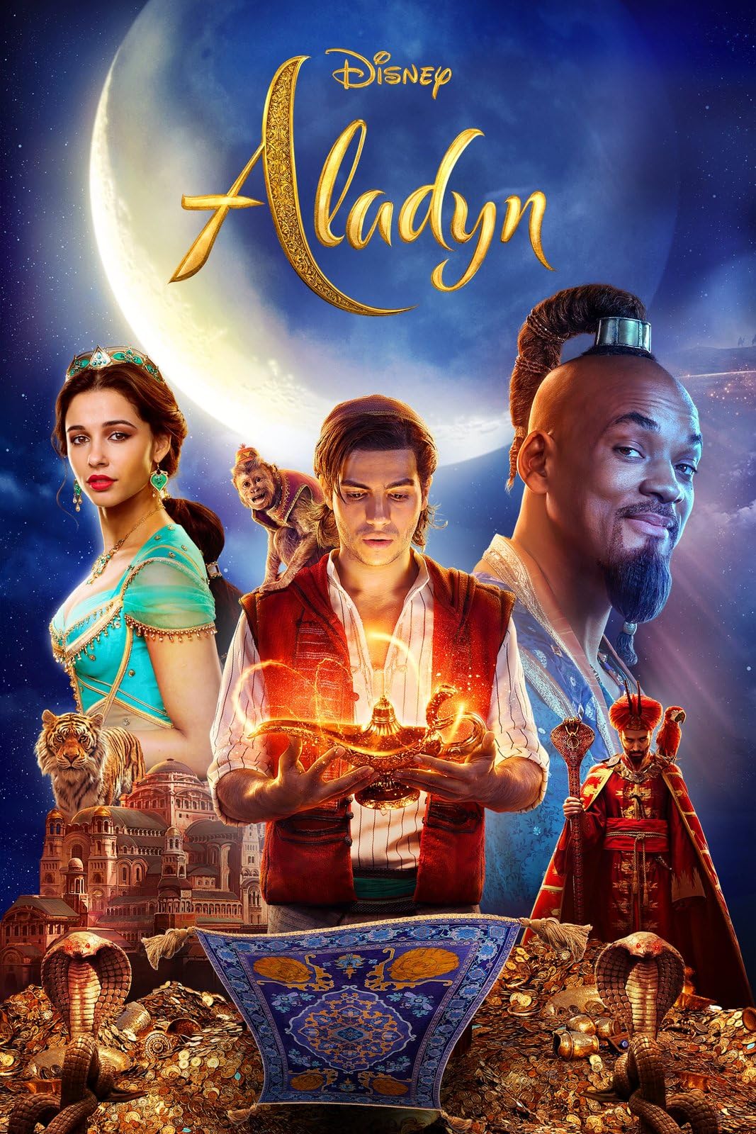 Aladdin 2019 31 A0 Poster on Canvas - Movie Art Poster in varie dimensioni per idee soggiorno o camera da letto. Immagini di film cult senza bordi Classic Iconic 70s 80s 90s Vintage Retro Home Wall D