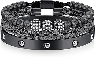 WFYOU 3PCS Stainless Steel Bracelets for Men Gold Roman Numeral Bangle Bracelet Twisted Cable Bracelet Adjustable Cuff Bracelet Mens Luxury Jewelry Bracelets Gifts