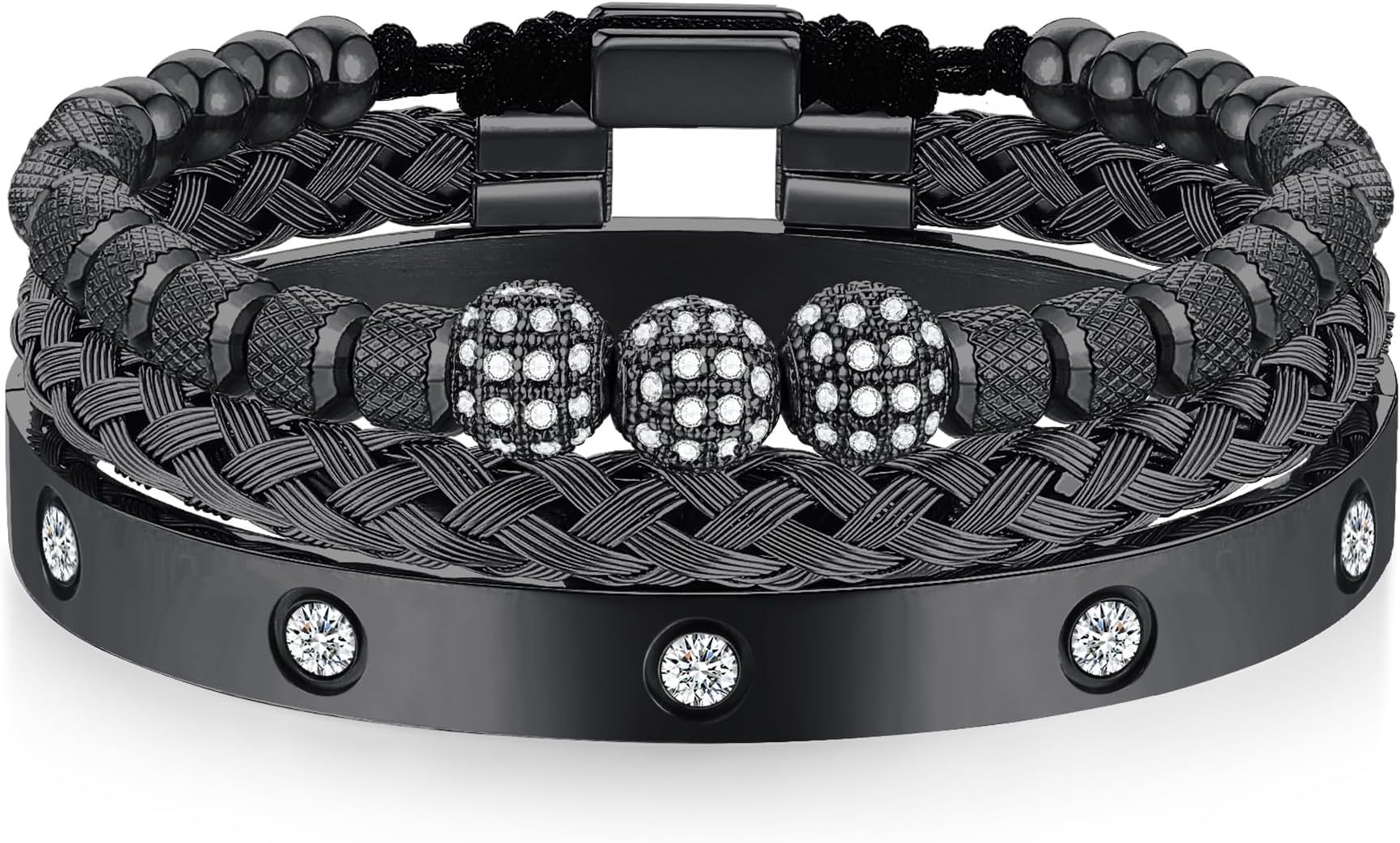 3PCS Stainless Steel Bracelets for Men Gold Roman Numeral Bangle Bracelet Twisted Cable Bracelet Adjustable Cuff Bracelet Mens Luxury Jewelry Bracelets Gifts