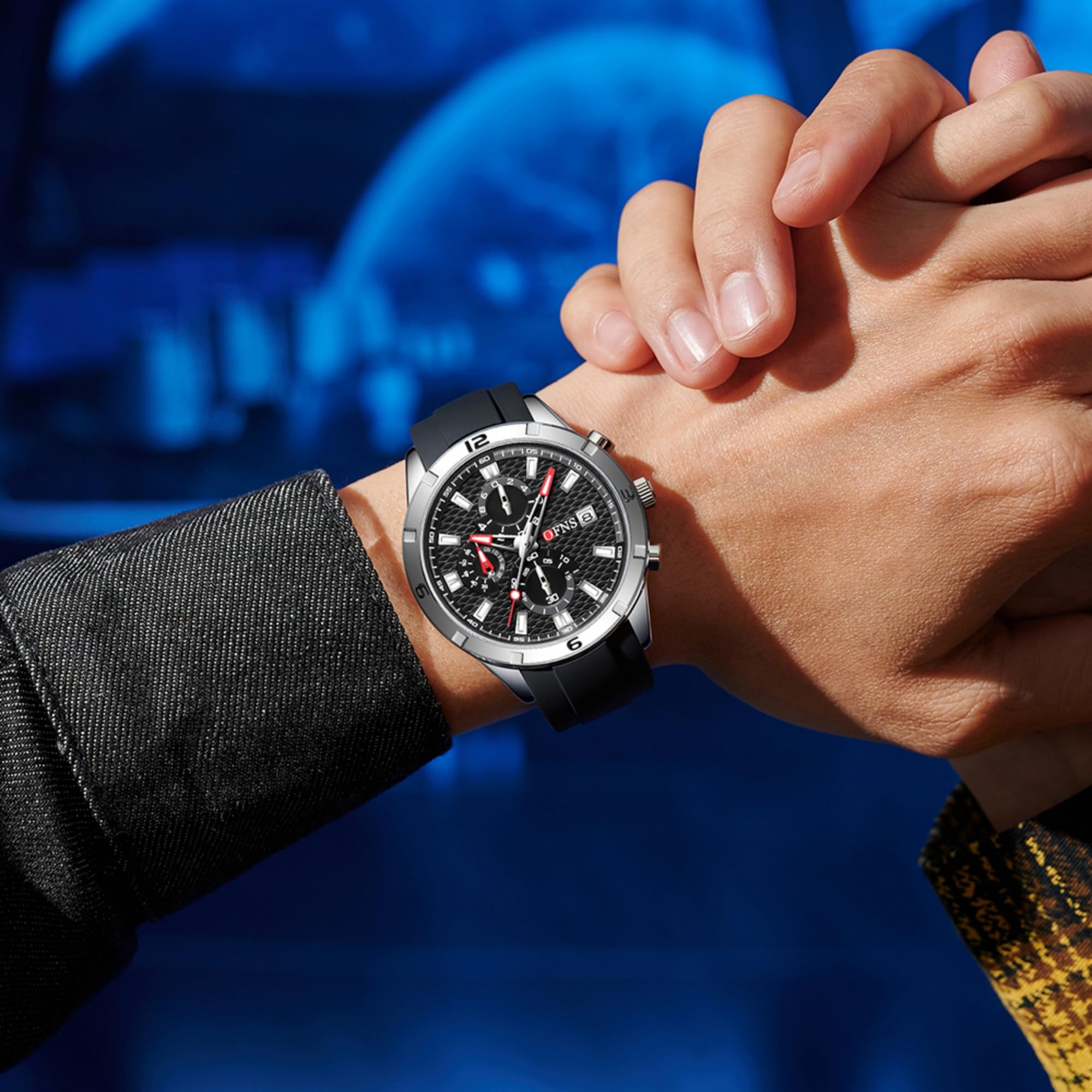 OFNS Orologio analogico al quarzo da uomo, orologio da polso da uomo, impermeabile, alla moda, sportivo, idea regalo