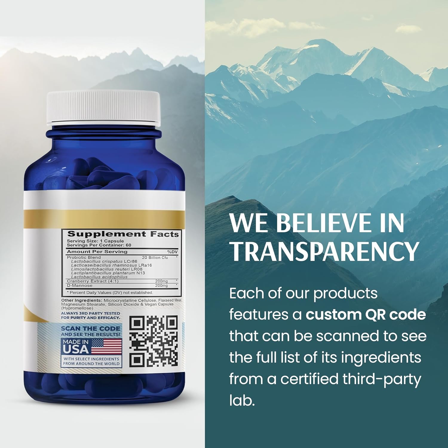 Vykee Nutrition Vaginal Probiotics Capsules - Supplements for Vaginal Health and pH Balance - Vegan, Non GMO, Gluten Free - 20 Billion CFU, 60 Count