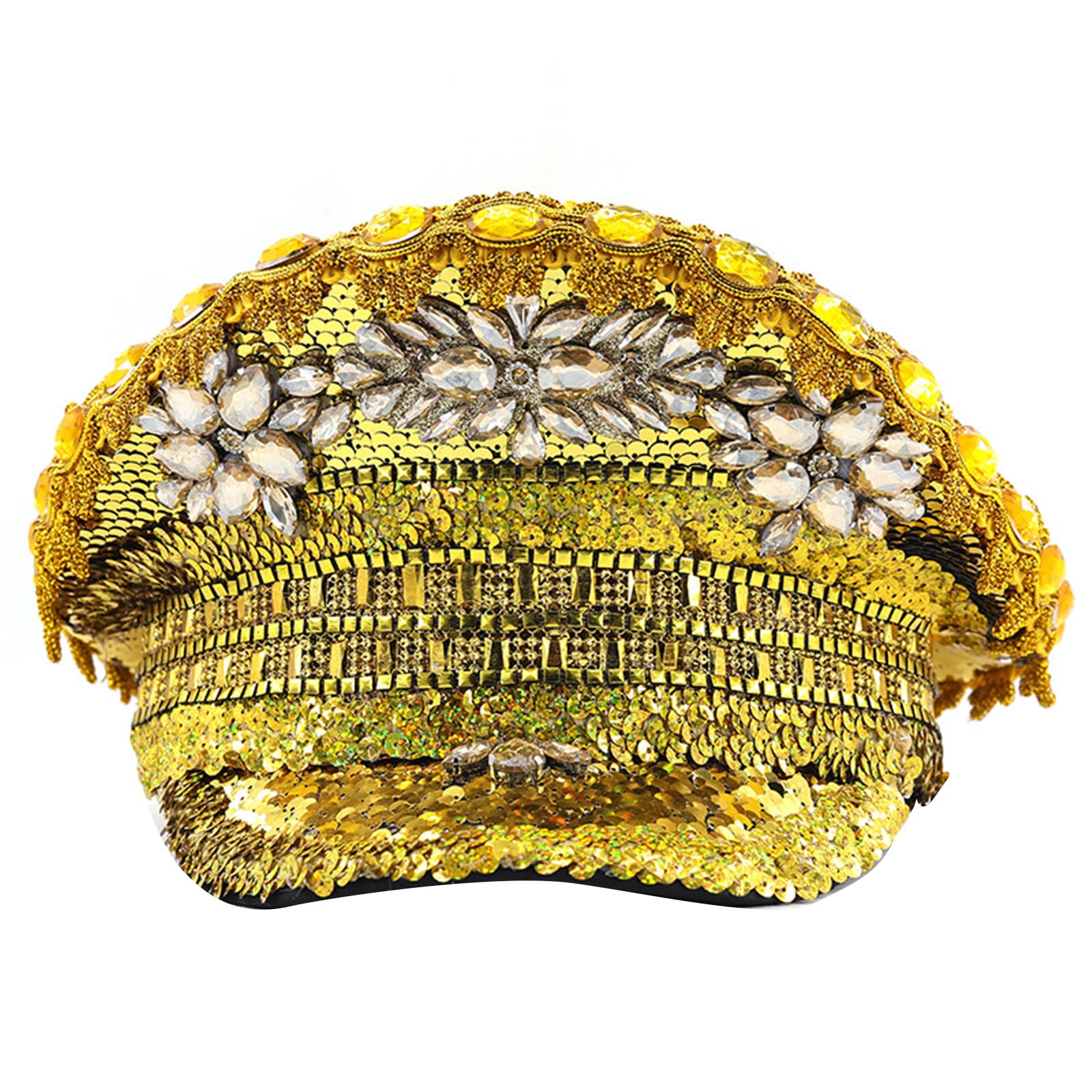 Marineblauer Strass-Hut für Damen, Hochzeit, Braut, glitzernder Hut, Mode, Geburtstagsparty, Nachtclub, Bühne