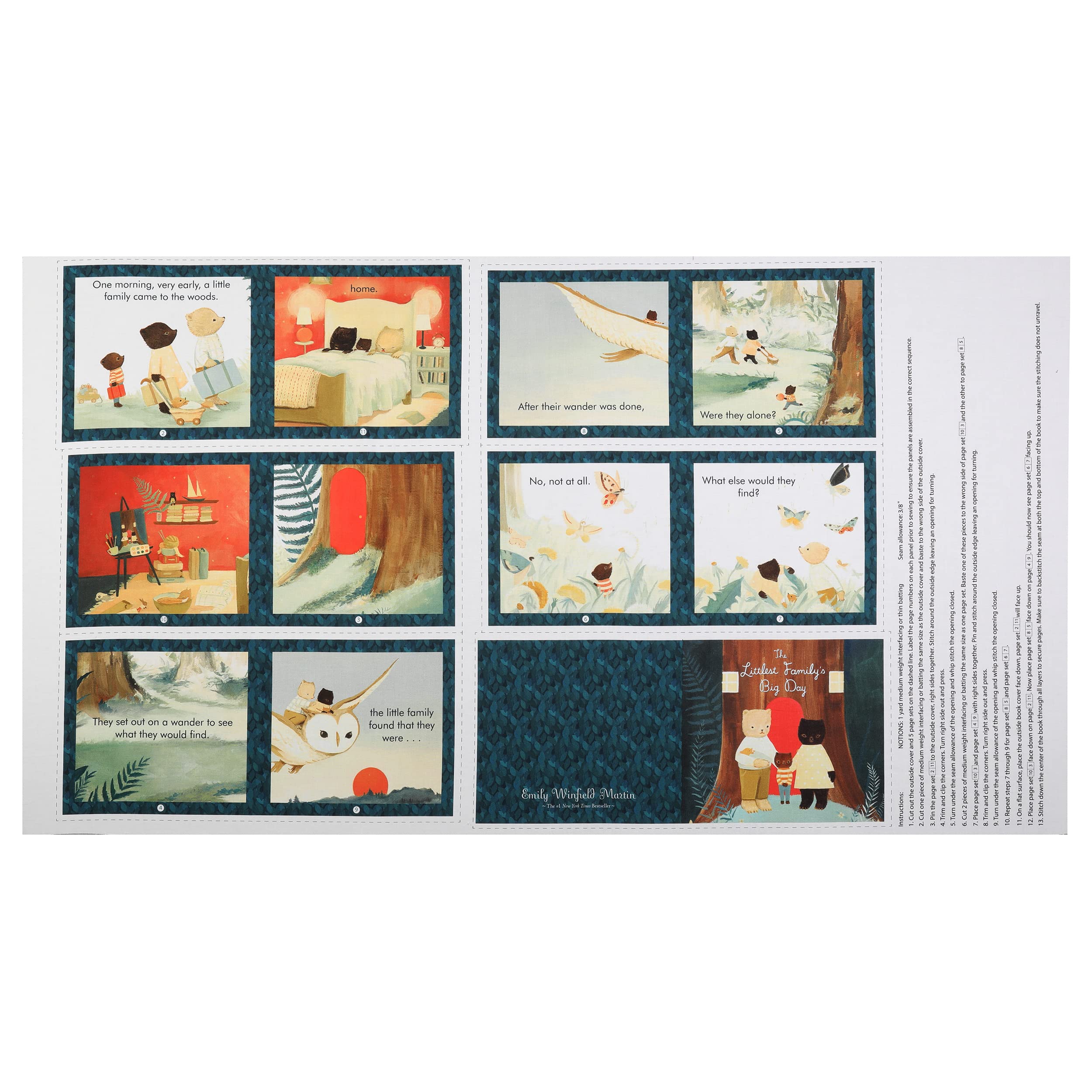 Riley Blake Digital Littlest Family's Big Day 24" Softbook Panel Multi, Fabric by The Yard
