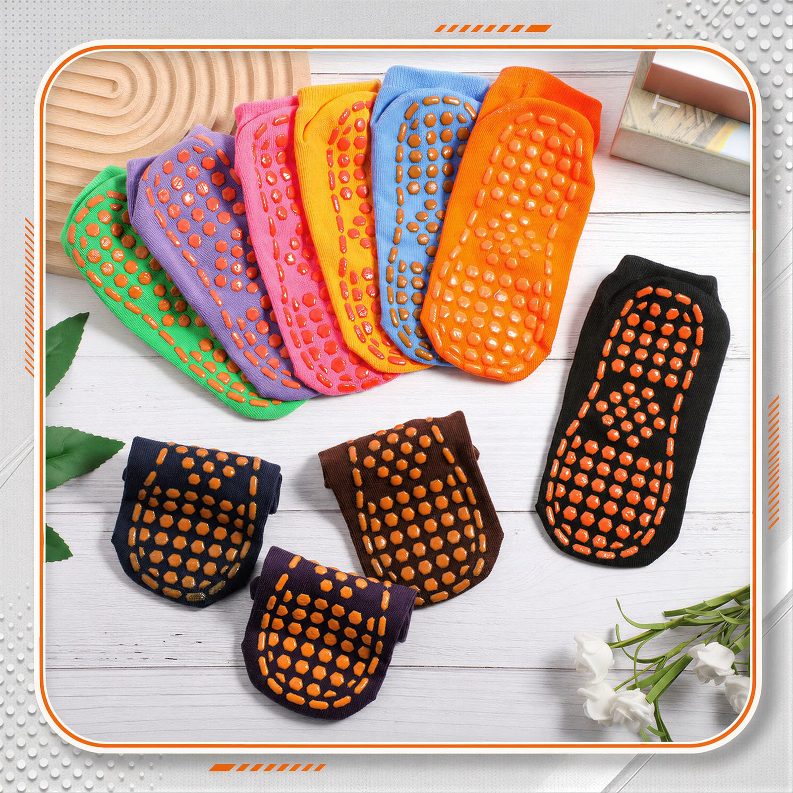 Haysandy 40 pares de calcetines de yoga antideslizantes para mujer, calcetines de pilates a granel con agarres antideslizantes, calcetines atléticos antideslizantes