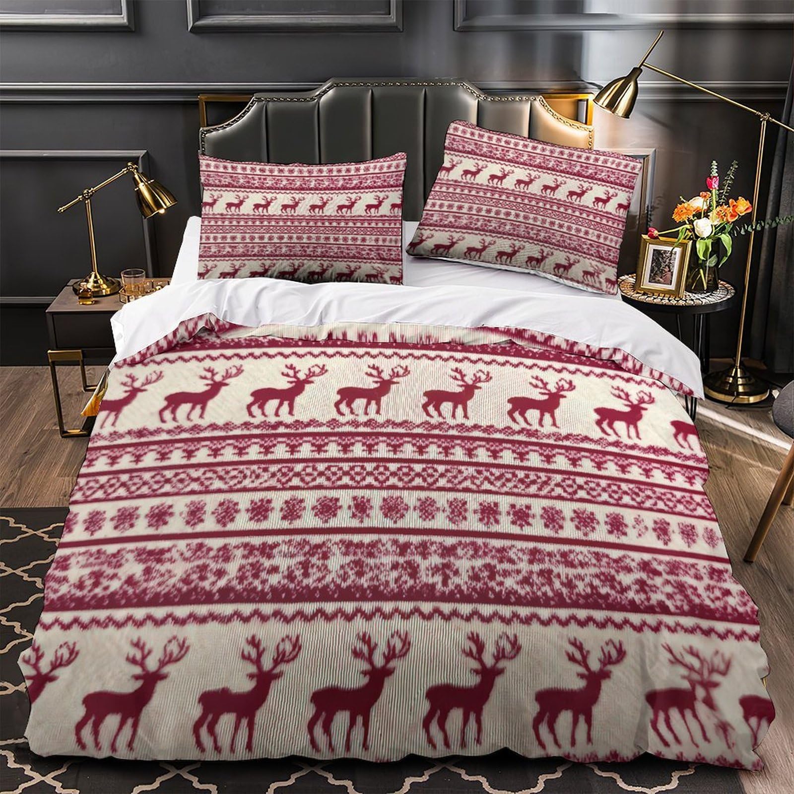 Parure de lit Village de Noël 220x240 en microfibre douce