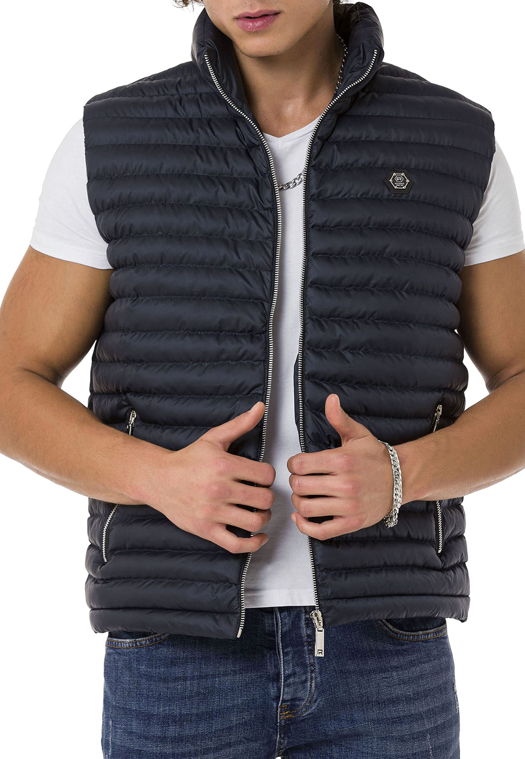 Red Bridge - Chaleco para hombre con cuello alto