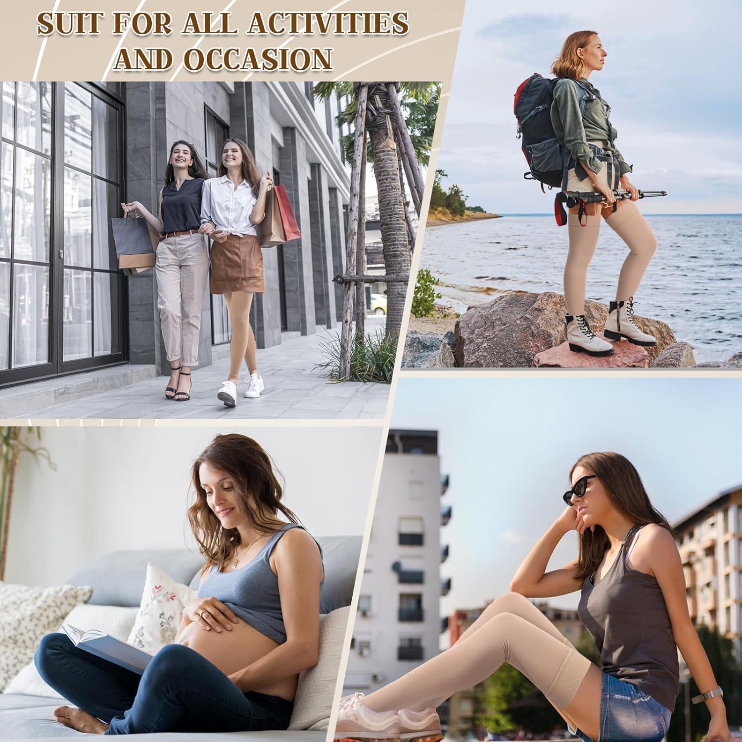 Compression Stockings for Women & Men, 20-30mmHg Thigh High Compression Socks for Varicose Veins, Swelling, Pregnant - Image 6