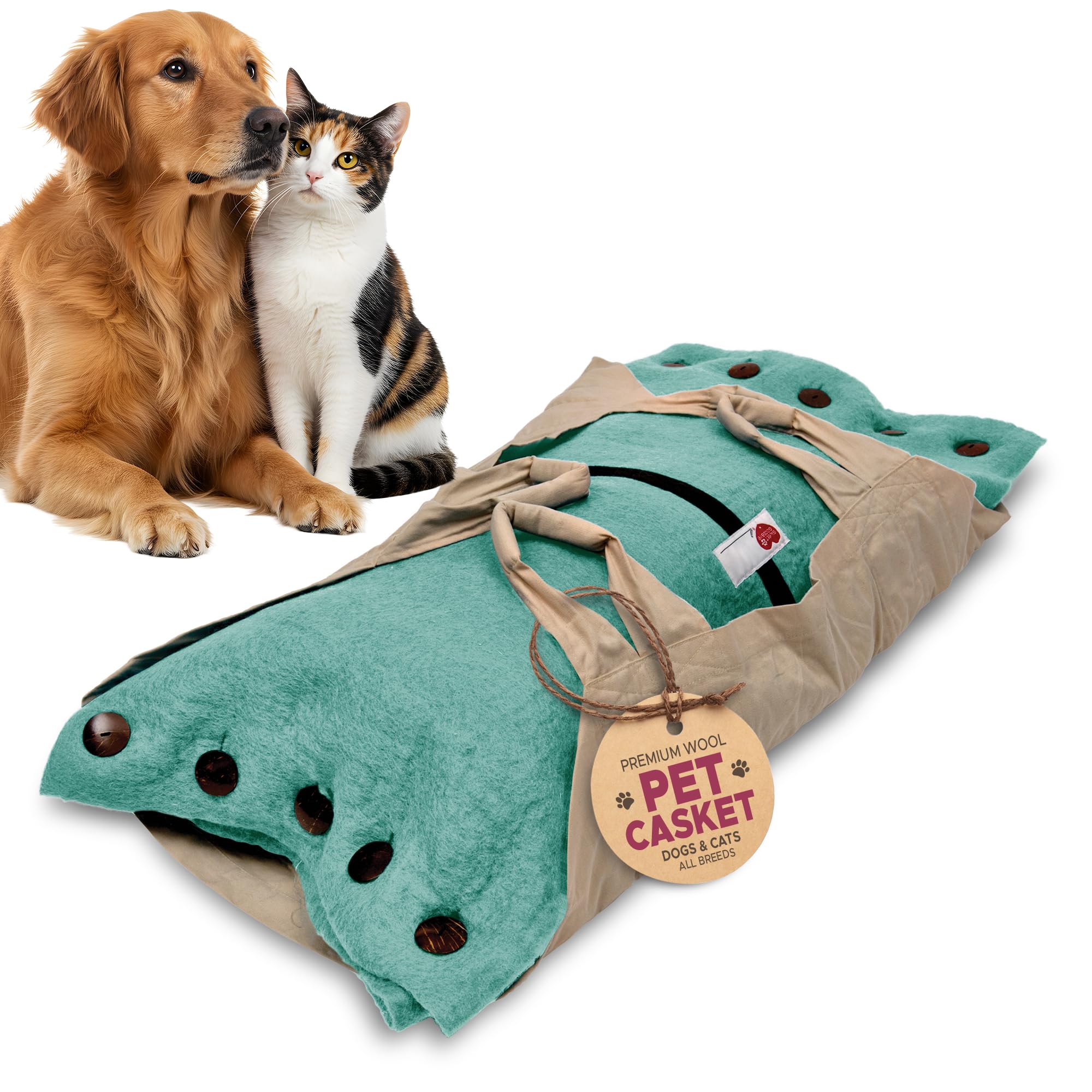 Cocoon® Haustier-Bestattungsset – Umweltfreundliche Schatulle Aus Wolle, Für Hunde & Katzen (Größe Klein, Farbe Hellblau)