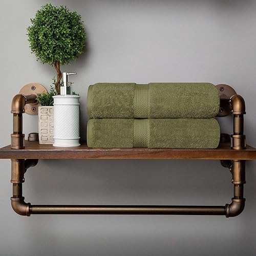 Miniatura 8 de SUPERIOR Madison TS - Juego de 2 toallas de baño, color verde bosque, 2 unidades