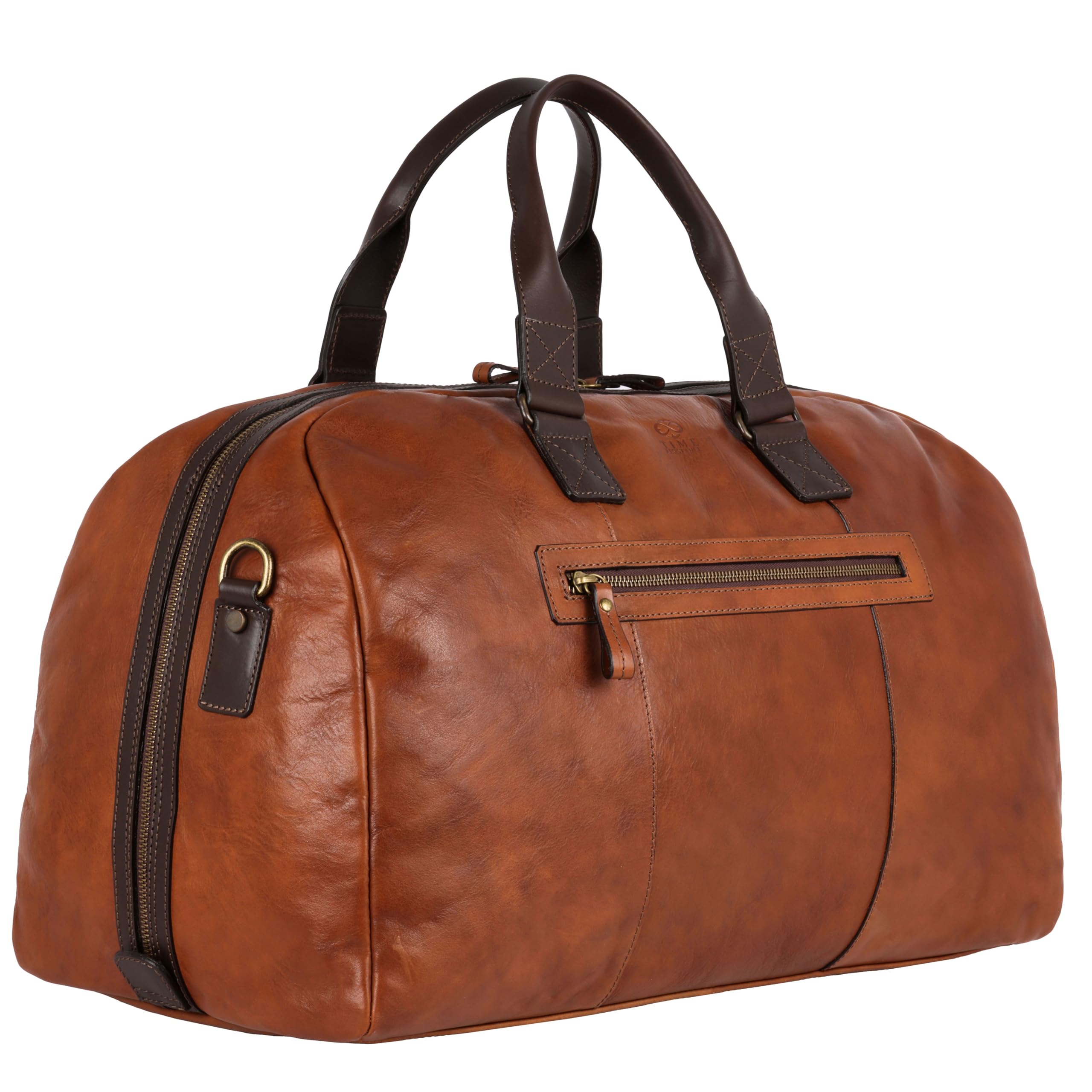 Time Resistance Leder Reisetasche – Duffel Tasche aus Vollnarbenleder – Gym Sporttasche für Herren und Damen – Übernachtungs- oder Wochenendtasche – Weekender Tasche – Gepäcktasche Bag aus Leder