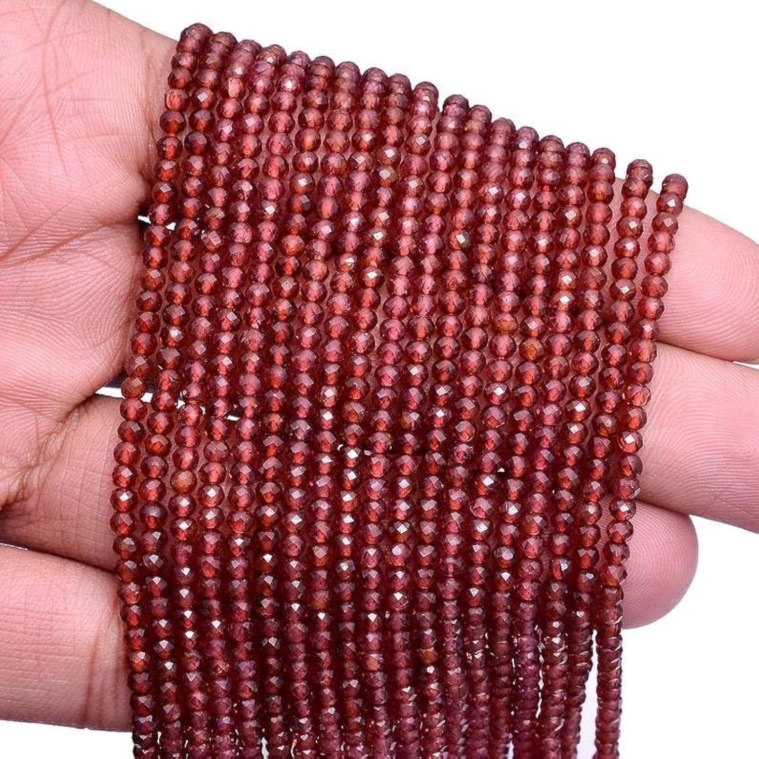 Perles en grenat naturel 2,4 mm pour création de bijoux, colliers et bracelets DIY
