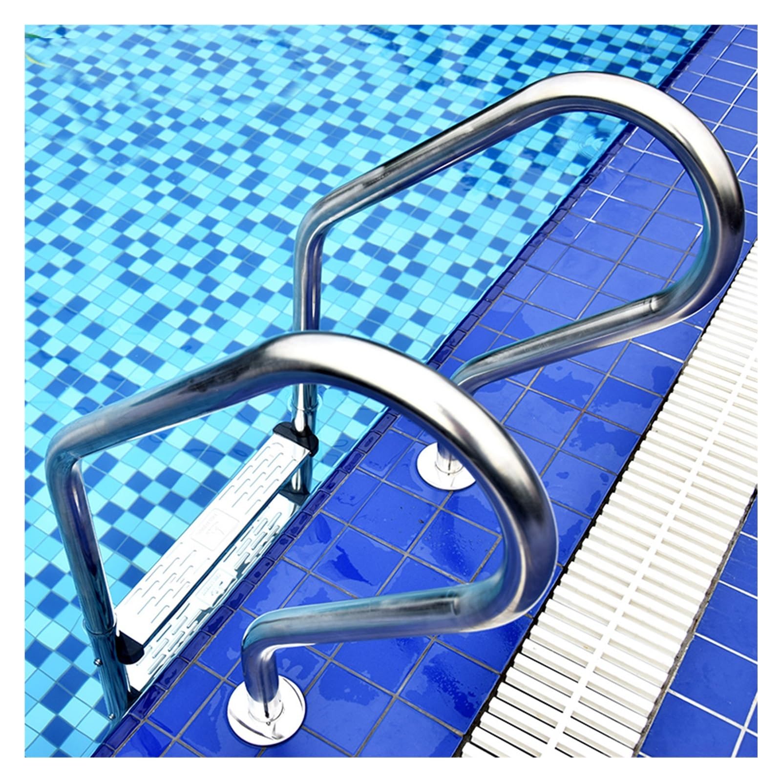 Escalera For Piscina, Escalón De Acero Inoxidable De 2 O 3 Peldaños For Piscinas Subterráneas, Fácil De Usar For Piscinas Elevadas.(2Step)
