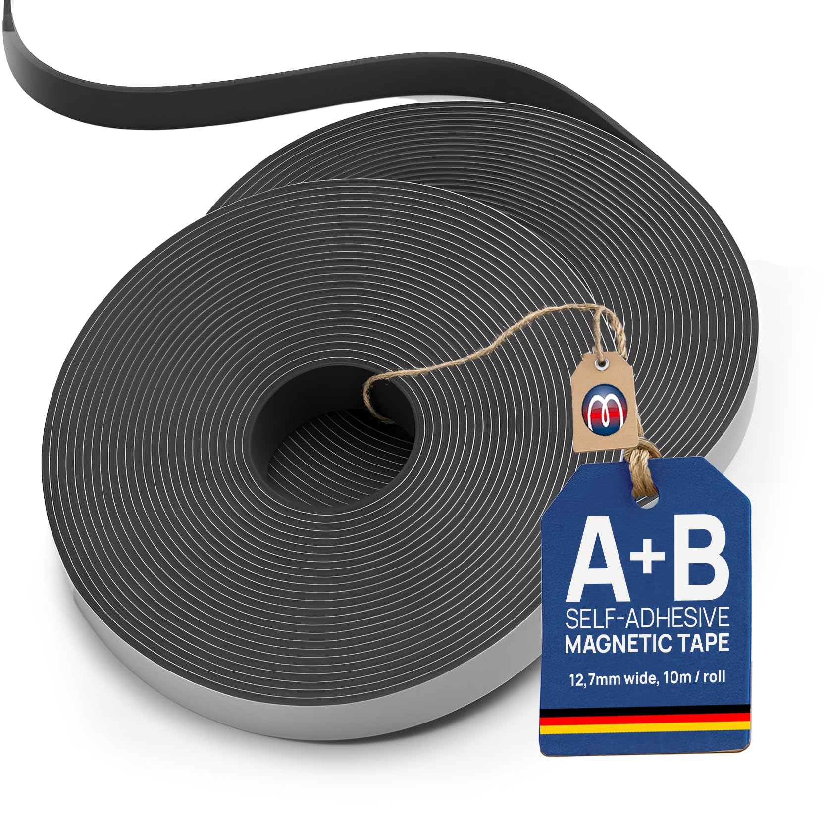 Fliegengitter Magnetband extra stark Set A und B je 10m Rolle - Magnetstreifen selbstklebend 12,7mm breit - Insektenschutz Magnet-Befestigung für Fenster ohne bohren für alle Moskito-Netz Fliegen-Netz