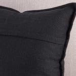 MADIZZ Set of 2 Faux Linen Throw Pillow Covers 18x18 Inch Black Soft Decorative Cushion Cover for Sofa Bedroom Pillow Shell