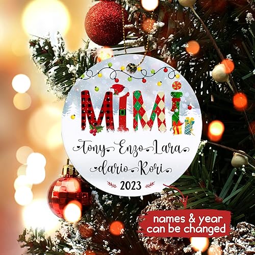 Vista 17 de Adornos de Navidad, adorno de árbol de Navidad de camión rojo, adorno de Navidad personalizado de camión rojo, adorno de Navidad de Feliz Navidad