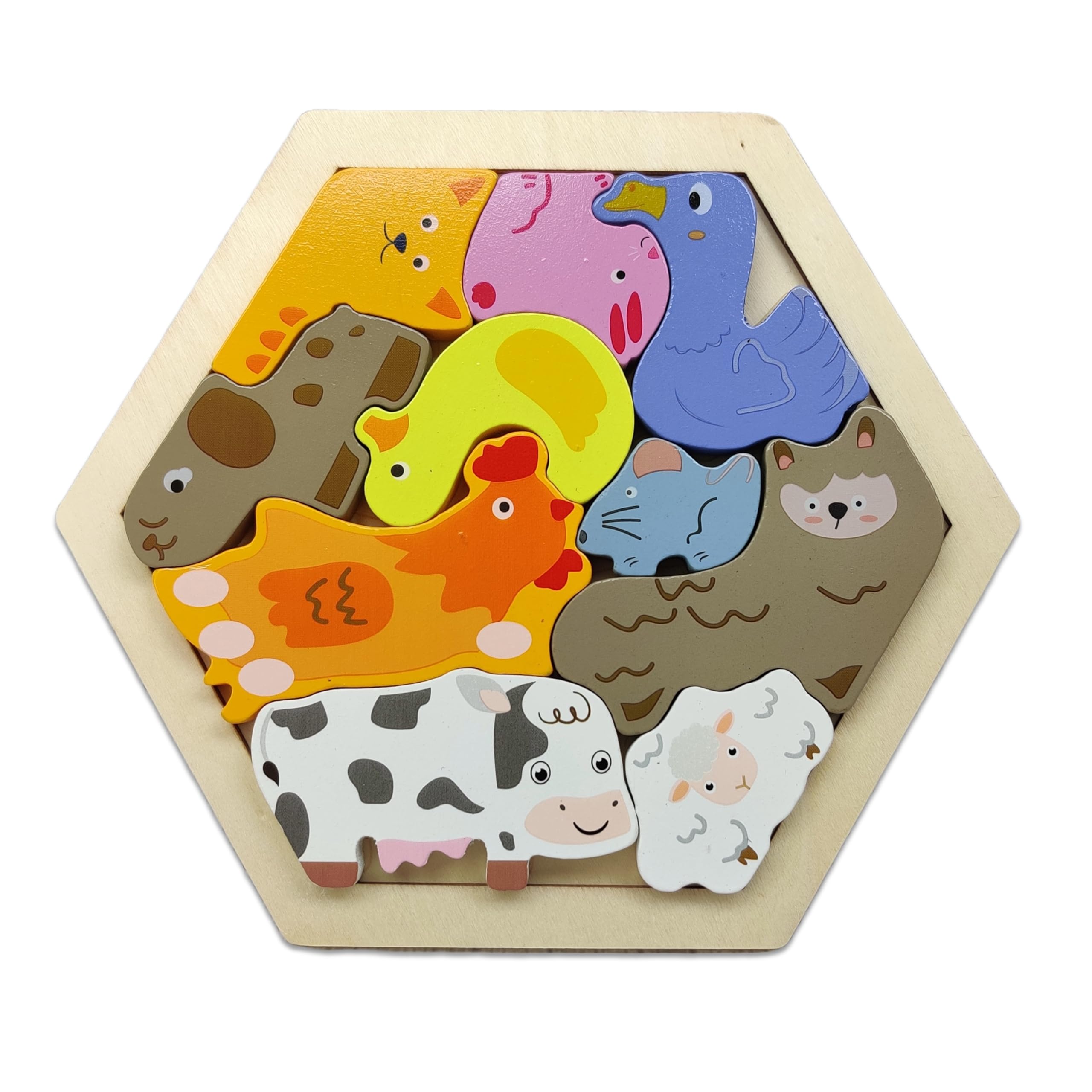 KIDS KINDLY Wooden Stacking & Sorting Puzzle – Farm Animals Theme, Jigsaw Puzzles, Wooden Toys for Kids, Age 3+ (B0CL38G3XB) Amazon Price History, Amazon Price Tracker
