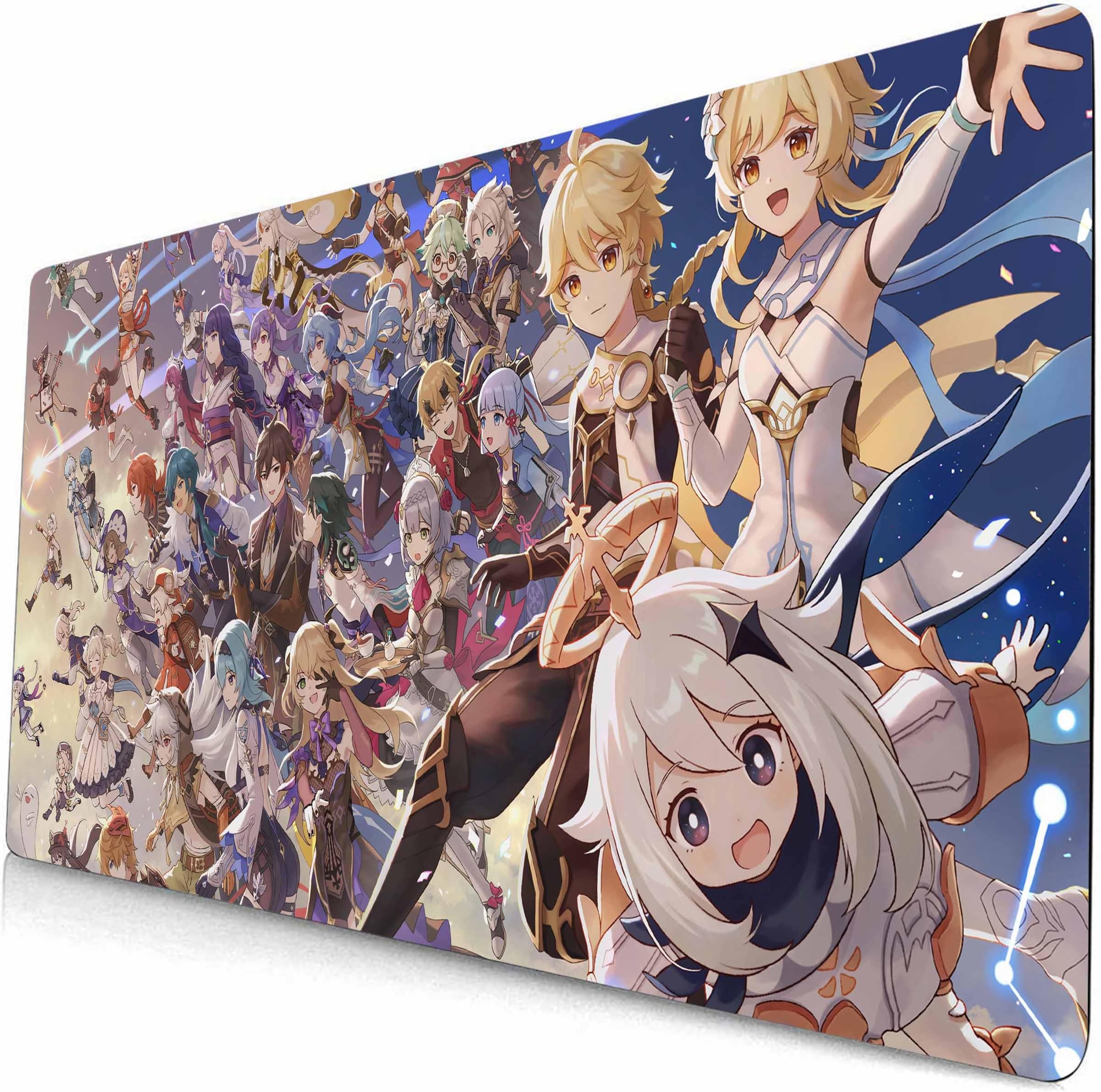 Anime Mouse pad Gaming Mouse pad Compatible Genshin Mouse pad Large Mouse Pad Stitched Edge Mousepad Non Slip Rubber Base (style1,90×40cm)