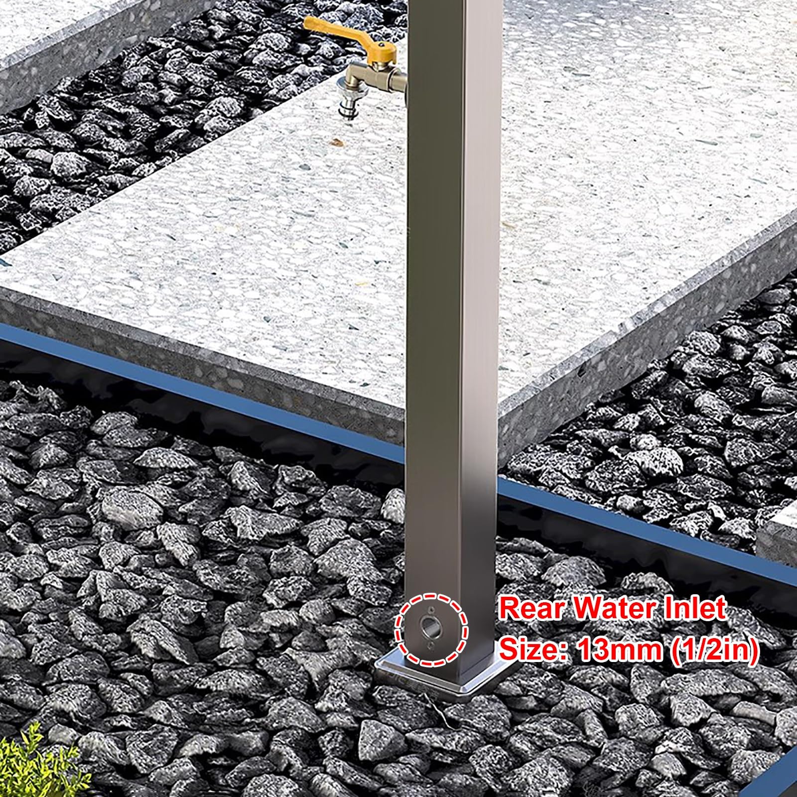 Colonna Acqua Giardino da Esterno, Rubinetti da Esterno Fontana da Giardino in Acciaio Inox 304 con Gancio per Tubo Dell'acqua, 3 Uscite D'acqua, per Irrigazione di Giardini, Fattorie, Pascoli
