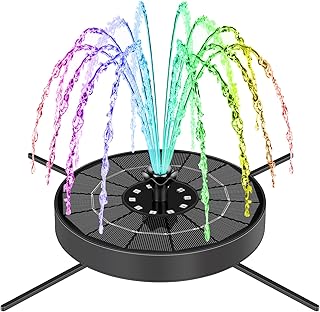 Solar Fountain Pump with 3 Spray Height Adjustments, Upgraded Glass Sola...
