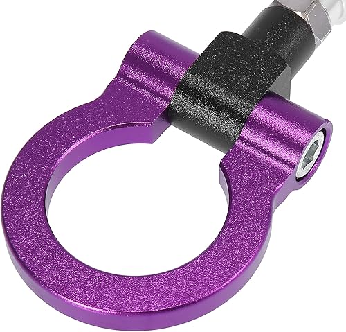 Miniatura 7 de X AUTOHAUX Tornillo de gancho de remolque de remolque de parachoques delantero de aleación de aluminio púrpura