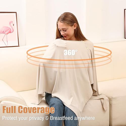 Miniatura 4 de Funda de lactancia para lactancia materna viscosa de bambú acanalada para lactancia materna, cobertura completa, fundas de lactancia suaves y