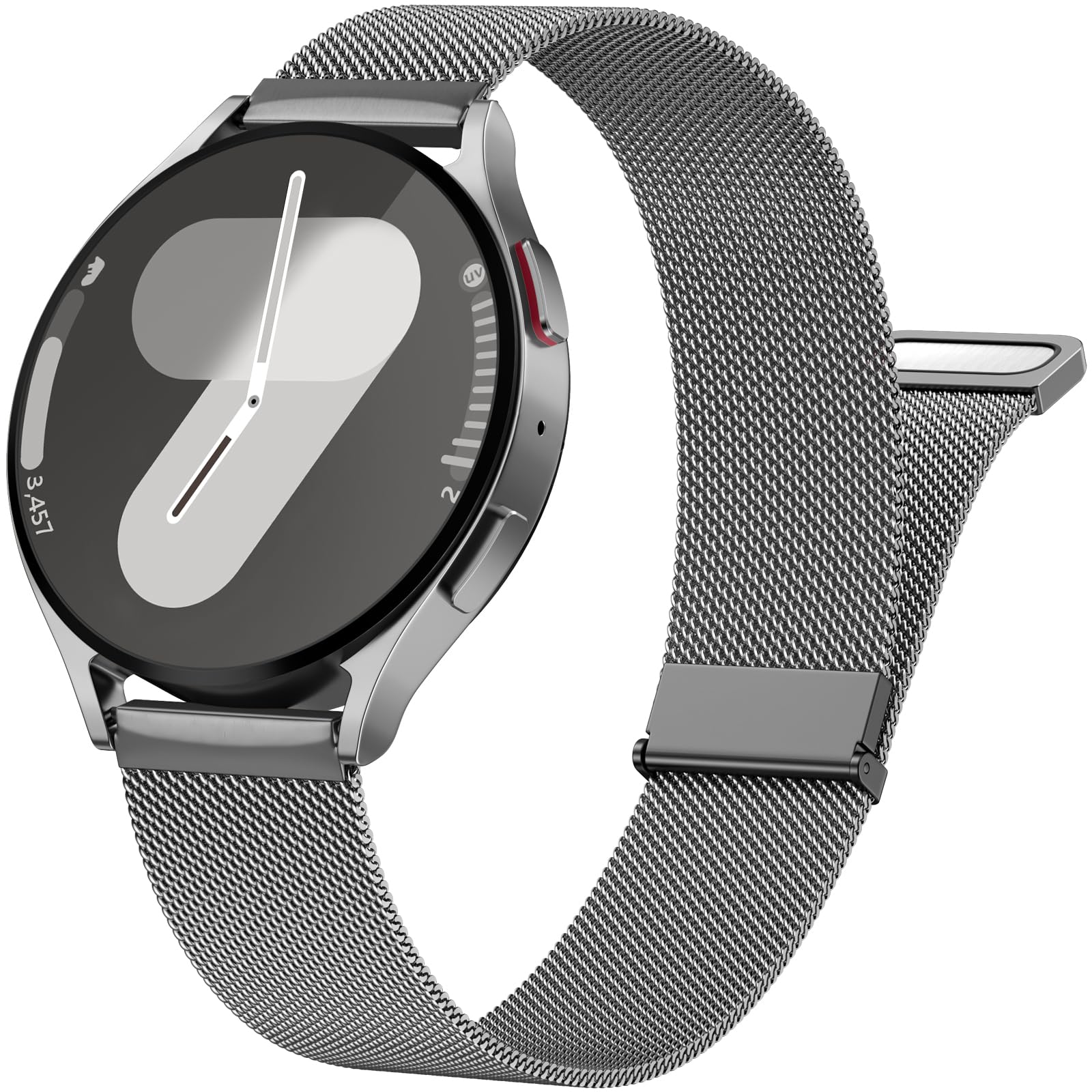 Ouwegaga Metal Bands Compatible with Galaxy Watch 7 Band 6 5 4 FE 40mm 44mm/Watch 5 Pro 45mm/6 4 Classic, 20mm Stainless Steel Milanese Loop Magnetic