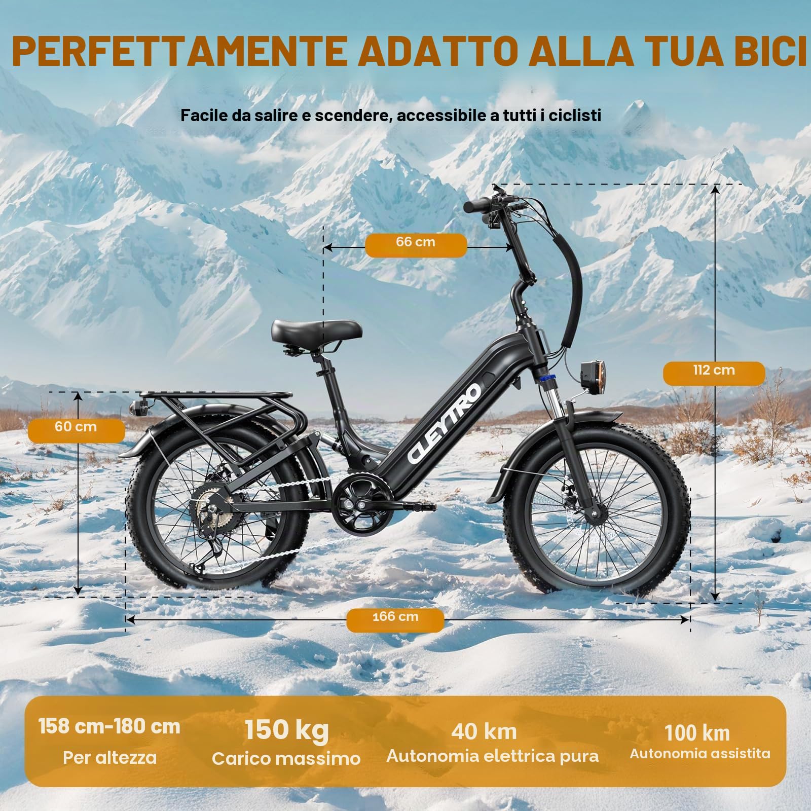 Lohang Bicicletta elettrica per adulti, ruote da 20 pollici, batteria al litio rimovibile 48 V 15,6 Ah, autonomia da 40 a 100 km, sospensione integrale, 7 velocità. Nero/Rosso