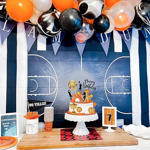Miniatura 7 de 29 piezas de adornos de pastel de baloncesto decoraciones de pastel de baloncesto con estrellas doradas para niños y hombres baloncesto fiesta de