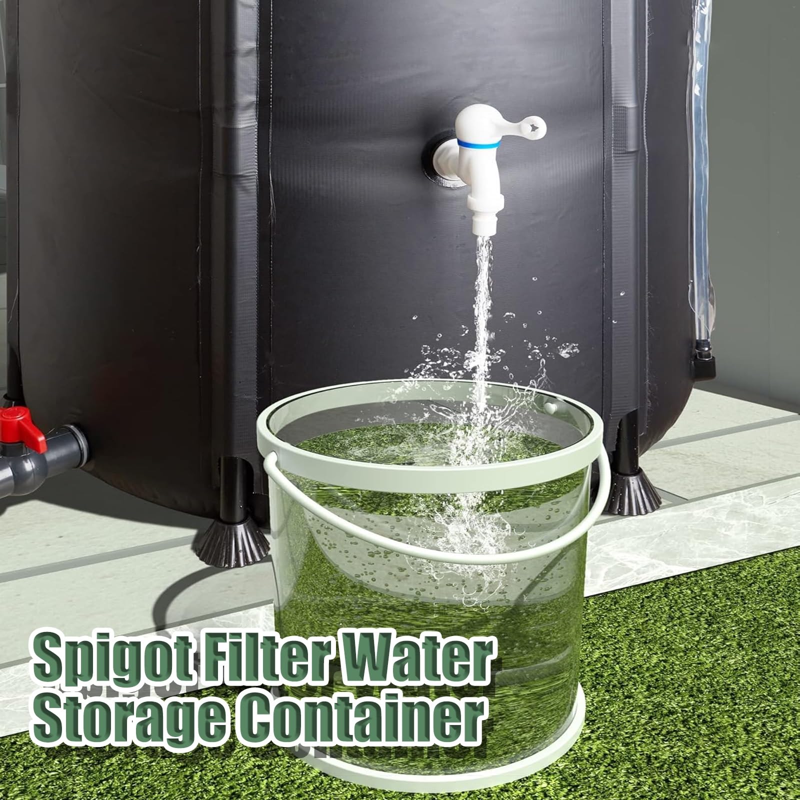Barril Plegable para Recoger Agua de Lluvia, Sistema portátil de recolección de Agua de Lluvia para un riego eficiente de Jardines y Patios.