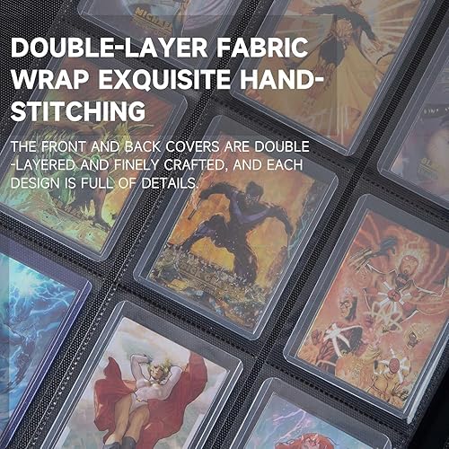 Miniatura 5 de DRZERUI Carpeta Toploader con capacidad para 288 cargadores superiores para tarjetas, carpetas de 9 bolsillos superiores con fundas para tarjeteros