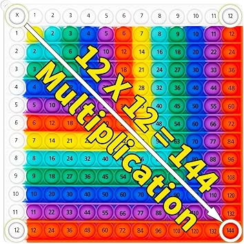 12X12 Multiplication Toy Learning Toy,Teacher Teaching Multiplication Tools,Stress Relief Fidget Bubble Game Learning Toys, Making Learning More Fun and Easy to Understand