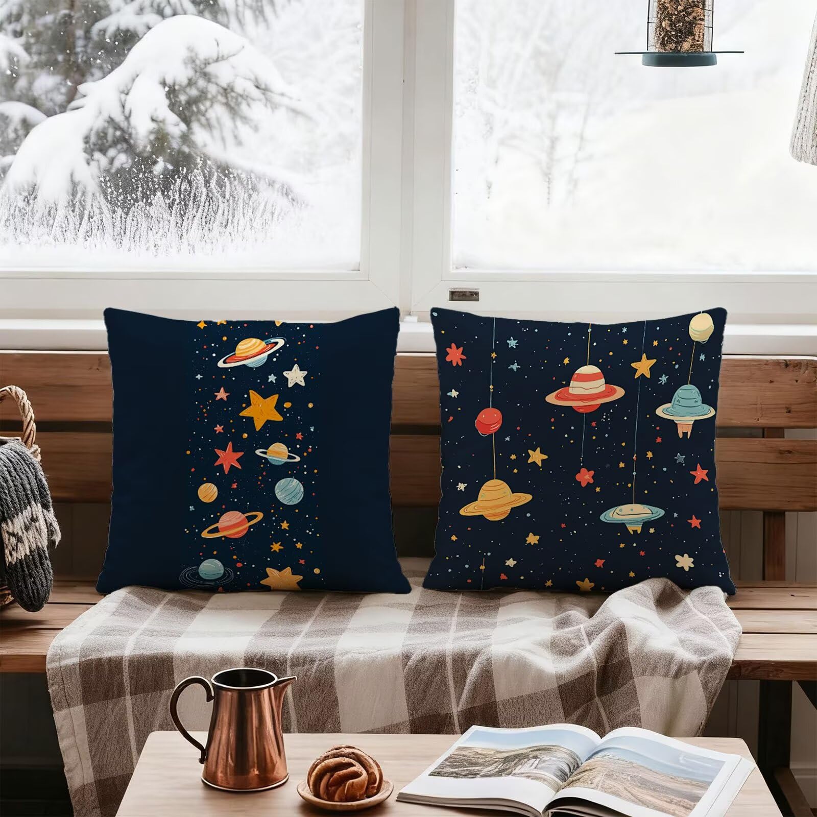 Vistoso Funda Cojin 65x65 Estrella Funda Almohada 65x65 Cojines Sofa Súper Suave Fundas Cojines Decorativos Fundas Almohadas 4 Piezas Cervicales y Cuello, para Hogar Cama Salon Decoracion E - 513