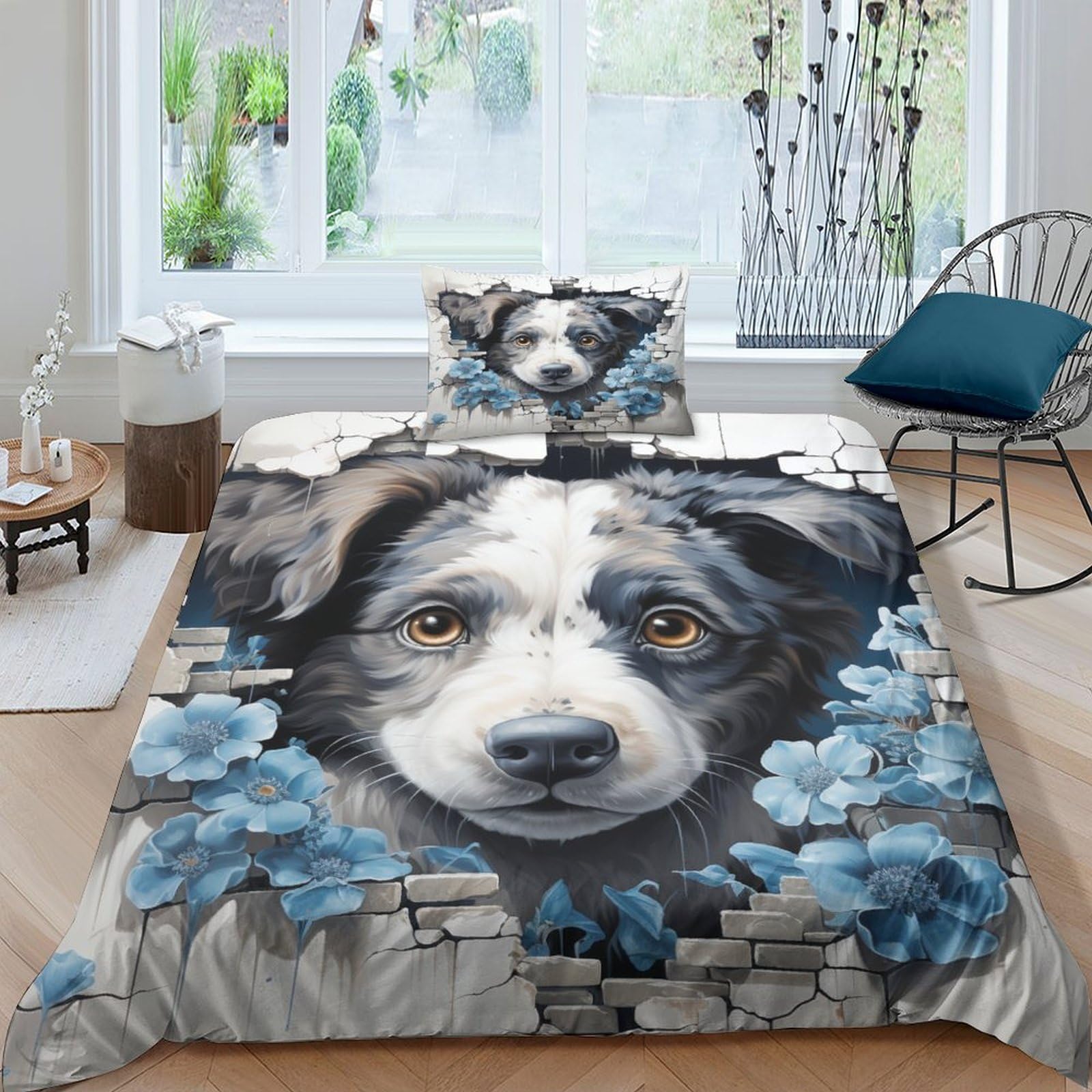 Housse de couette chiot 3D le cadeau de lit idéal pour un enfant