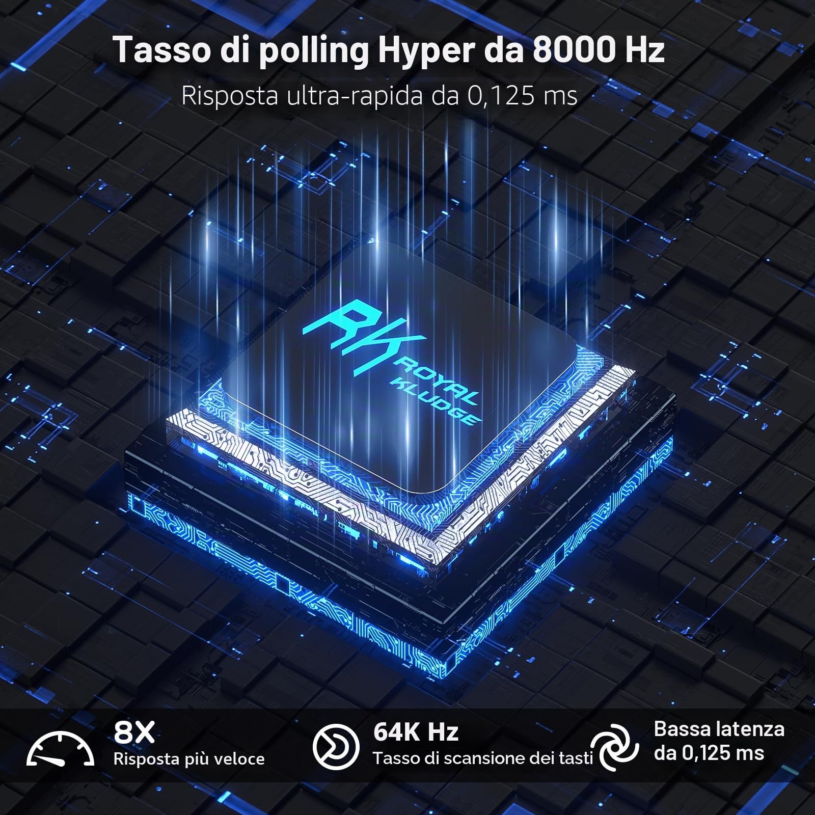 RK ROYAL KLUDGE Tastiera meccanica da gioco C98 HE, interruttore magnetico effetto Hall, tastiera RGB cablata al 95%, azionamento regolabile a scatto rapido, frequenza di polling 8K, driver Web Pro