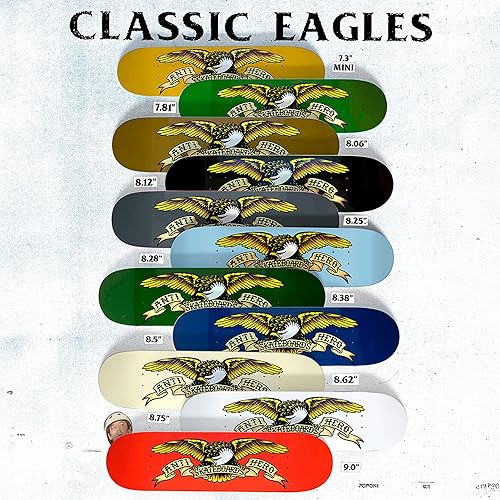 Miniatura 3 de Anti Hero - Tabla de monopatín con forma de águila azul Meanie 8.75 x 32.55 pulgadas, azul marino