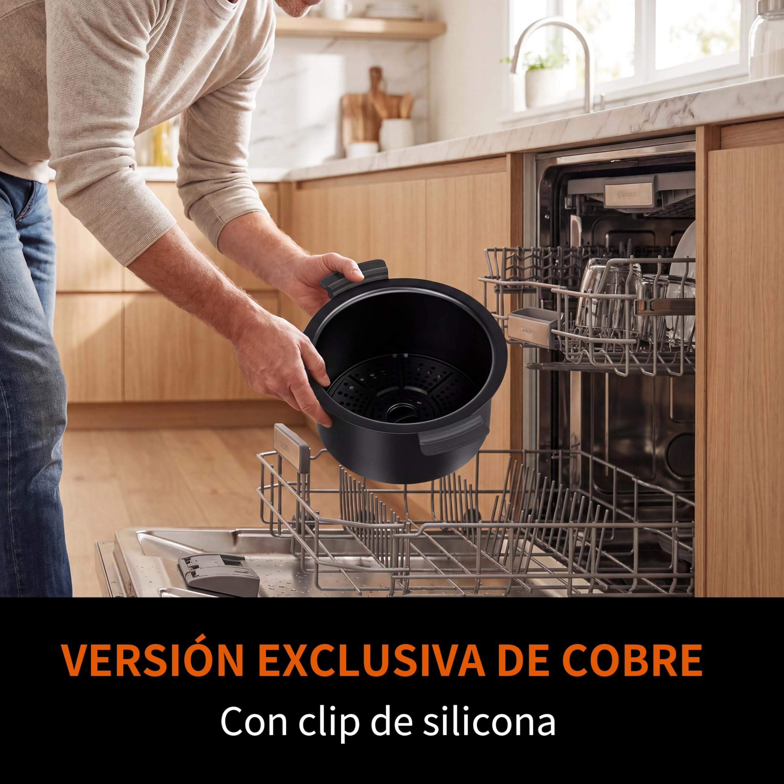Freidora de Aire sin Aceite 5L,Freidora de Aire portátil de Cristal,Panel Táctil,Tecnología Calefacción Uniforme,Reducción de Grasas para una Vida Saludable (Nergo)