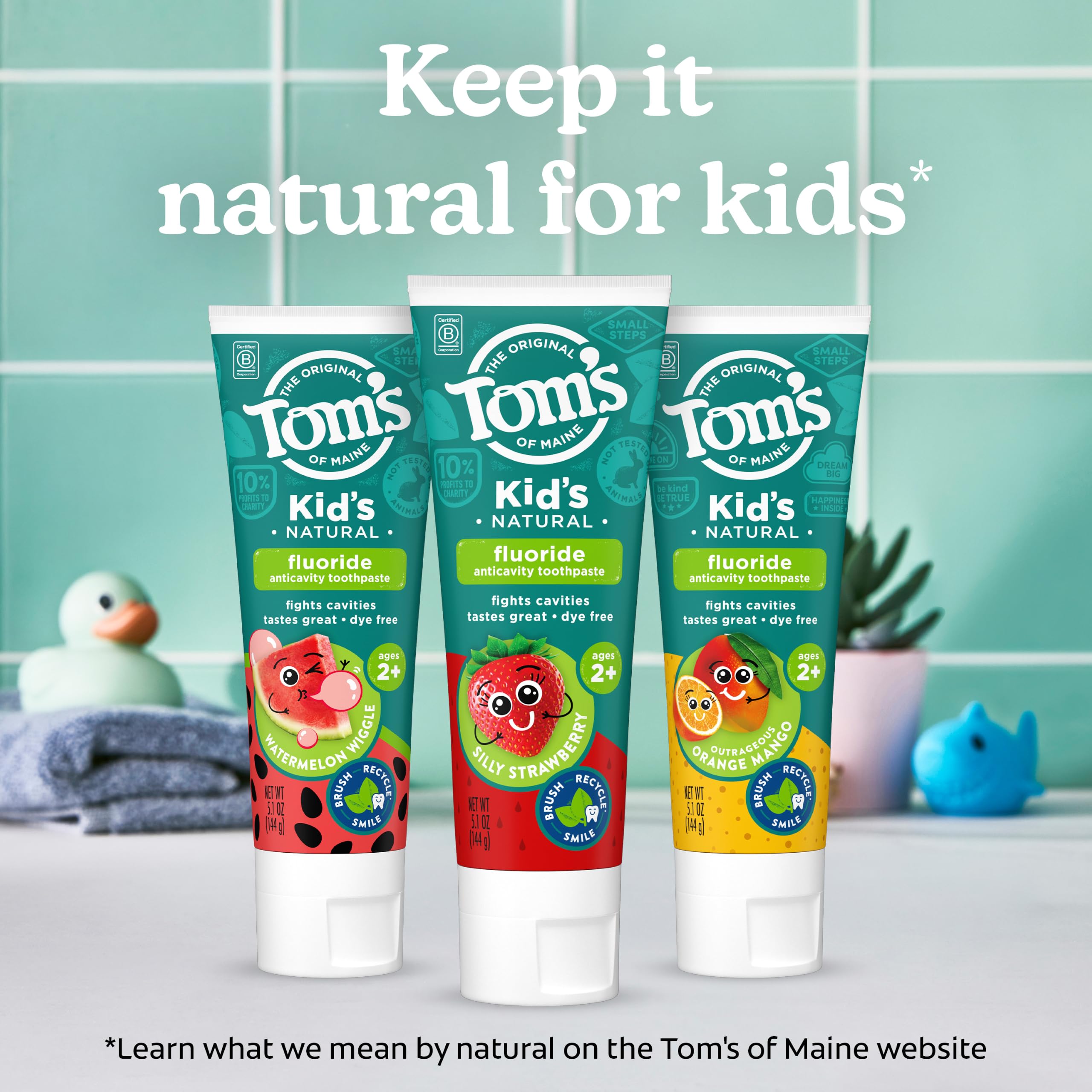 Tom’s of Maine Fruity Natural Kids Fluoride Toothpaste Variety Pack, 5.1 oz view 5