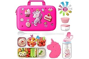Loncheras para niñas: Set de lonchera con aislamiento de unicornio de 18 piezas
