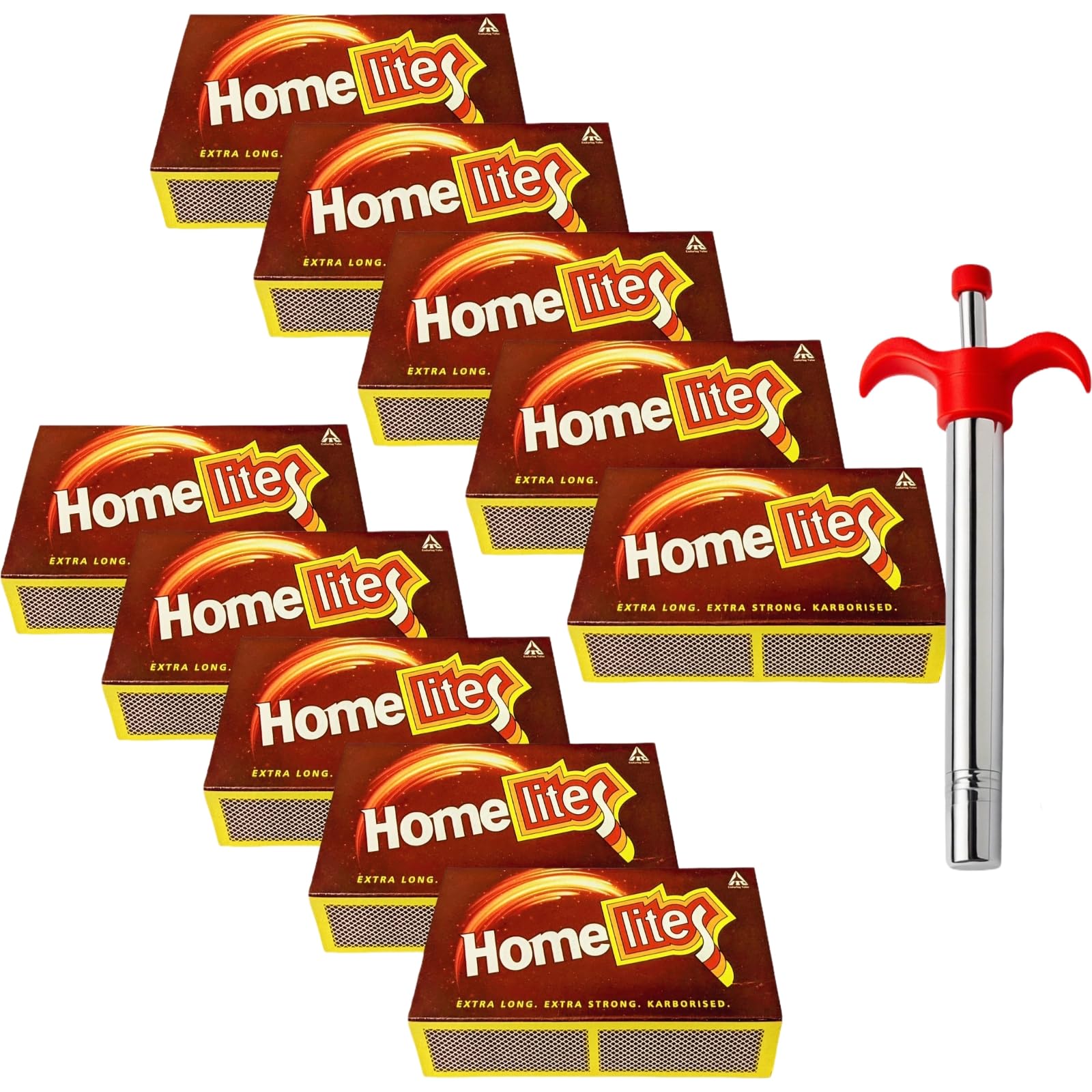 Homelites Wooden Matchstick Pack of 5 X 5=25 Small Boxes Each Contains 42 Matchstick = Tolal - 1050 Matchstick+Pocket Lighter 1Piece