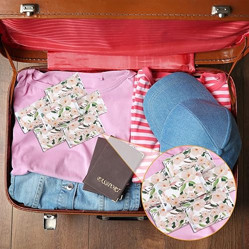 Miniatura 6 de PerKoop Paquete de 100 pañuelos Magnolia de tamaño de viaje, pañuelos faciales de bolsillo a granel, 3 capas, tejidos delgados, desechables, tamaño